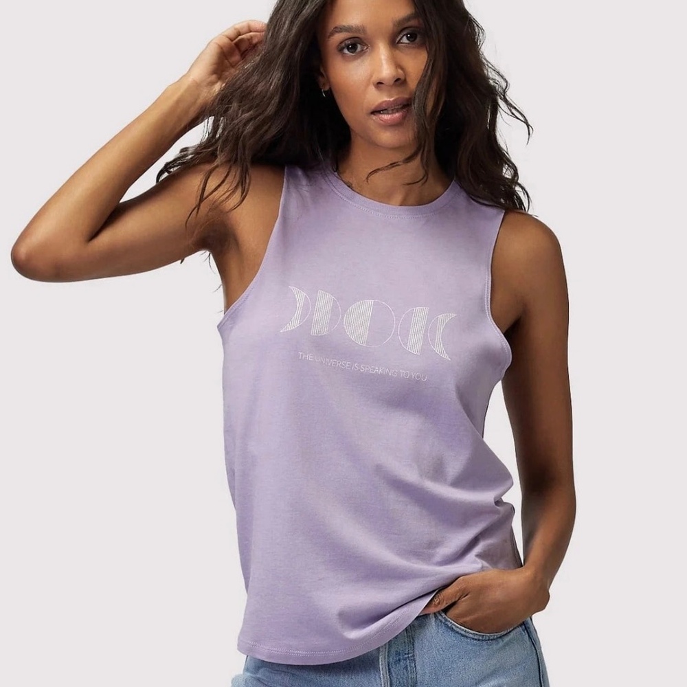 EUC [Spiritual Gangster] Purple Moon Phases Sleeveless Universe Tank Top | XS - Picture 6 of 14